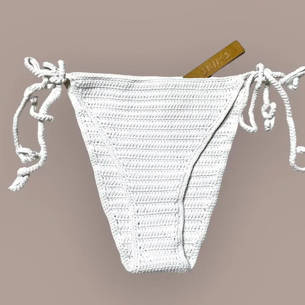 NWT Skims Crochet Swim Tie Bikini Bottoms Marble Women’s XL
